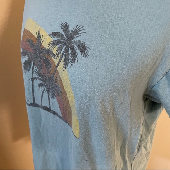 Roxy Palm Trees T-Shirt Blue Size Medium - Picture 3 of 4